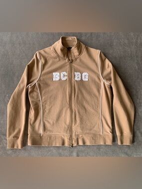 BCBGeneration Zip-Up Jacket in Camel with White Trim